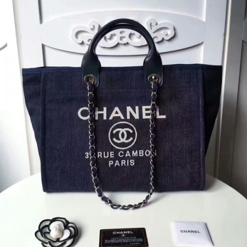 Chanel Medium Original Canvas Leder Tote Einkaufstasche 66941E
