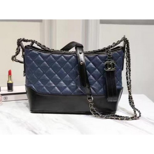 Chanel Mittlere Umhängetasche Schafsleder A93826 Blau