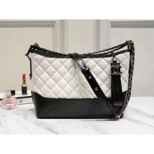 Chanel Mittlere Umhängetasche Schafsleder A93826 Weiß
