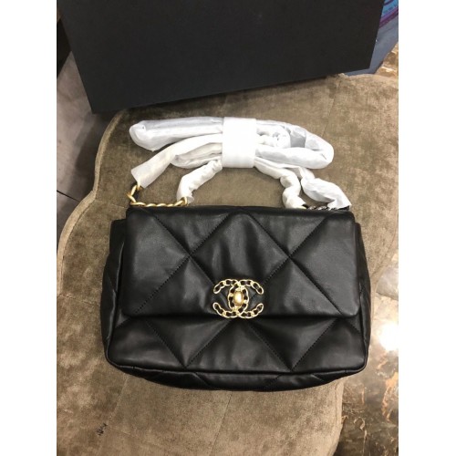 Chanel Origianl Leather 19 Flap Bag AS1160 Schwarz