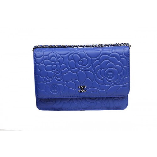 Chanel Original Camellia Leather Mini Flap Bag CHA33814 Blau