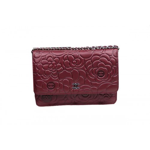 Chanel Original Camellia Leather Mini Flap Bag CHA33814 Burgund