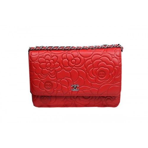 Chanel Original Camellia Leather Mini Flap Bag CHA33814 Rot
