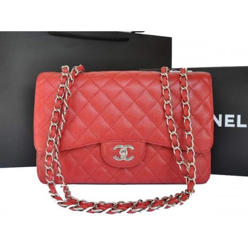 Chanel Original Caviar Leather Flap Bag A28600 Rot