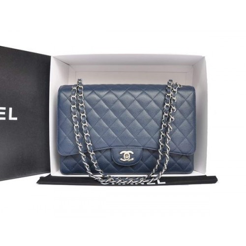 Chanel Original Caviar Leather Jumbo Flap Bag A47600 Blau