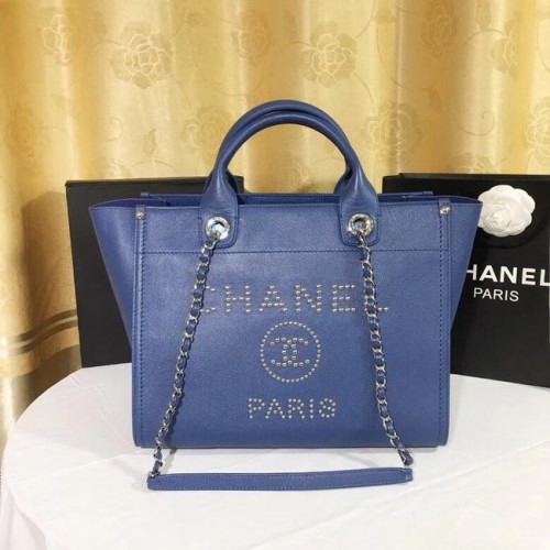 Chanel Original Caviar Leather Tote Einkaufstasche 92565 blau