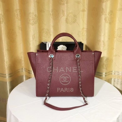 Chanel Original Caviar Leather Tote Einkaufstasche 92565 rot