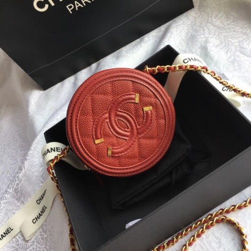 Chanel Original Clutch mit Kette A81599 rot