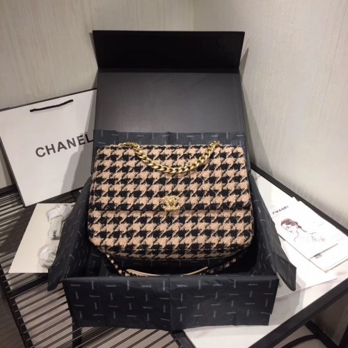 Chanel Original Flap Bags Houndstooth A3269 Schwarz&Beige