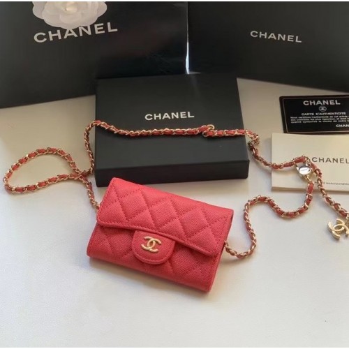 Chanel Original Tasche aus genarbtem Kalbsleder 81081 rot