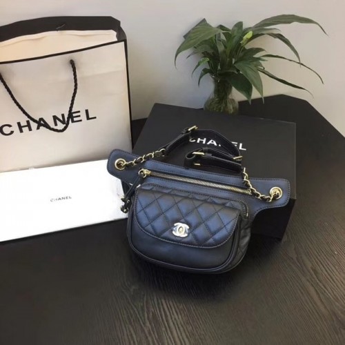 Chanel Original Ledergürteltasche Schwarz SA0814 Gold