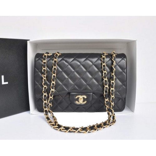 Chanel Original Leder Klappentasche A28600 Schwarz Golden