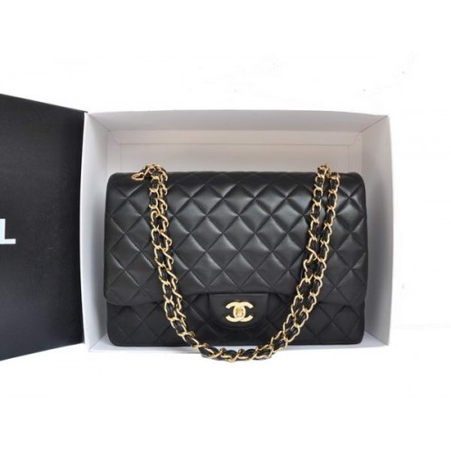 Chanel Original Leder Jumbo Flap Bag A47600 Schwarz Gold