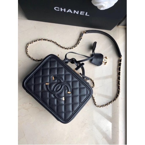 Chanel Original Medium Kosmetiktasche aus Leder 93443 Schwarz