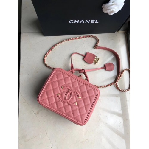 Chanel Original Medium Kosmetiktasche aus Leder 93443 Pink