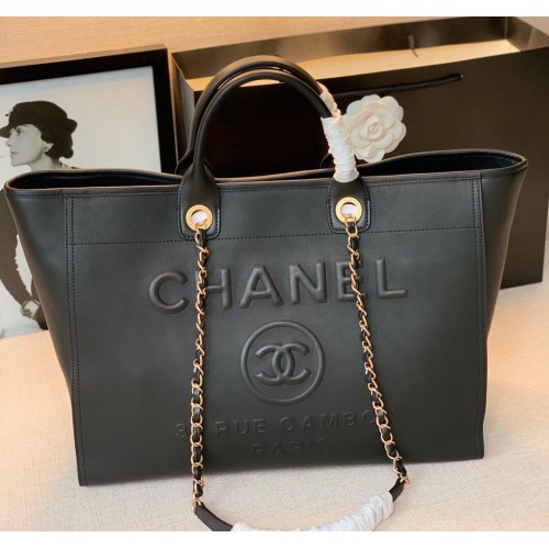 Chanel Original Leder Einkaufstasche A66945 Schwarz