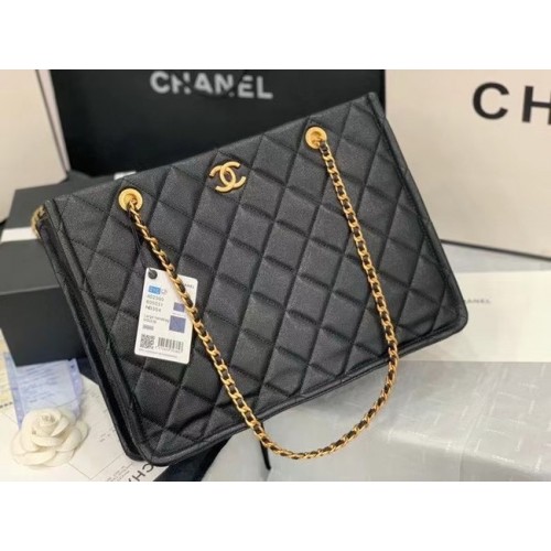 Chanel Original Leder Einkaufstasche AS2360 schwarz