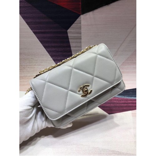 Chanel Original Leder Umhängetasche Hellblau A80982 Gold