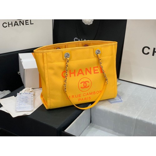 Chanel Original Mittlere Einkaufstasche 67001 Gelb