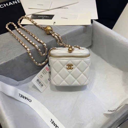 Chanel Original Kleine klassische Kettenkastenhandtasche AP1447 weiß