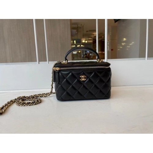 Chanel Original Kleine klassische Kettenkastenhandtasche AP2199 schwarz