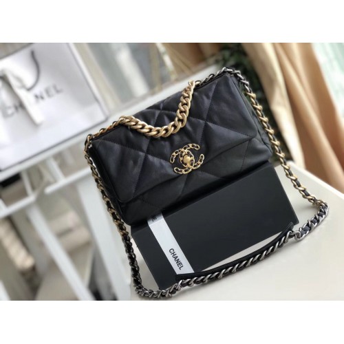 Chanel 19 Überschlagtasche AS1160 Schwarz