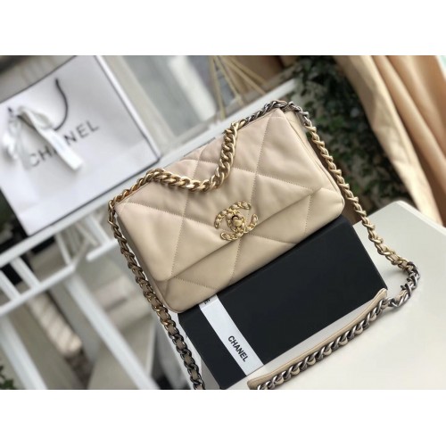 Chanel 19 Überschlagtasche AS1160 Creme