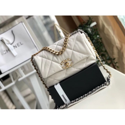 Chanel 19 Überschlagtasche AS1160 Weiß