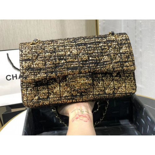Chanel Original Überschlagtasche Twill weich A01112 Gold