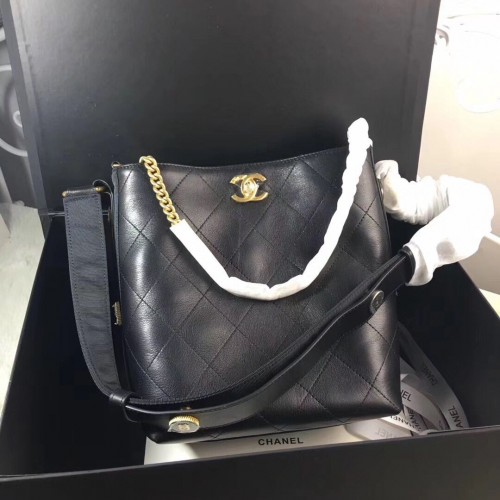 Chanel Retro Bucket Original Tasche aus Kalbsleder CC62358 Schwarz