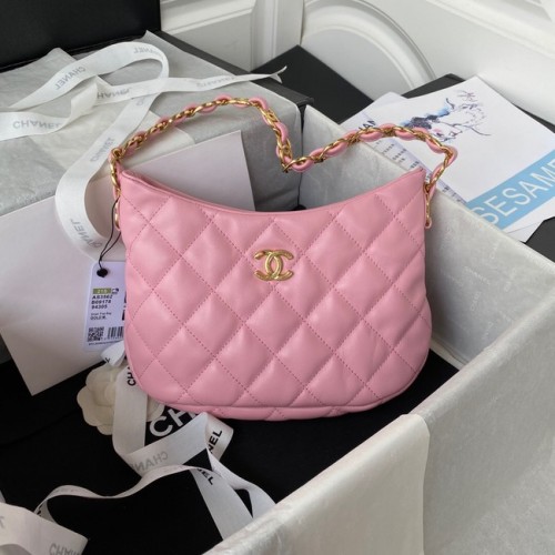 Chanel KLEINE TASCHE Lammleder Goldfarbenes Metall AS3562 ROSA