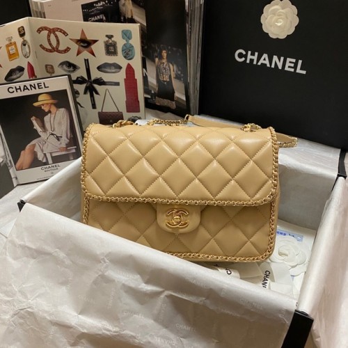 Chanel KLEINE FLAP BAG AS1672 apricot
