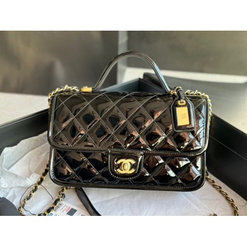 Chanel KLEINE FLAP TASCHE MIT OBEREM GRIFF AS3653 schwarz