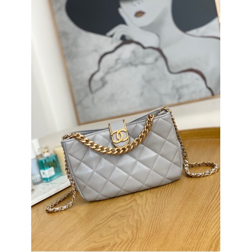 Chanel KLEINE HOBO-TASCHE AS3476 grau