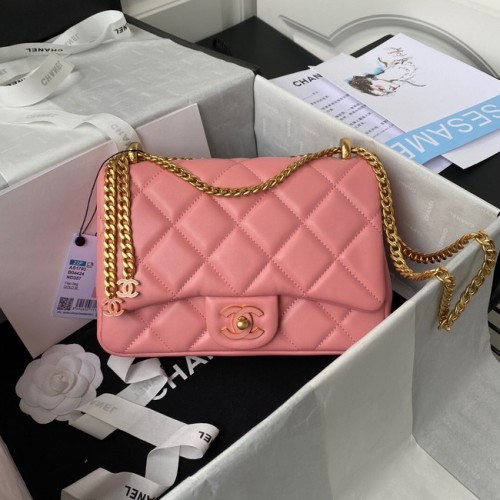 Chanel KLEINE FLAP BAG aus Lammleder AS1793 rosa
