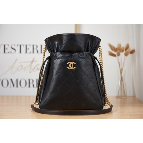Chanel KLEINE Schultertasche aus Lammleder AS2986 schwarz