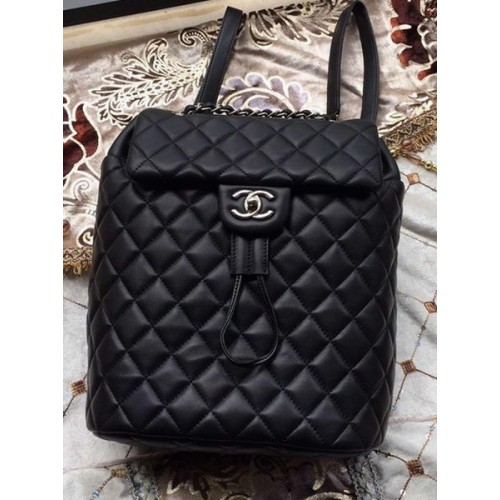 Chanel Schaffell-Leder-Rucksack A91121 Schwarz
