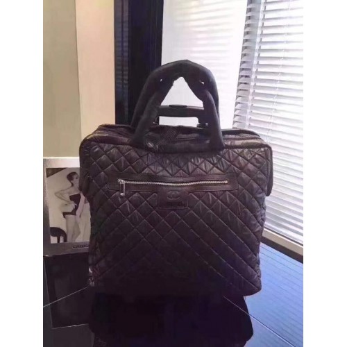 Chanel Schaffell Leder Reisetasche 17822 Schwarz