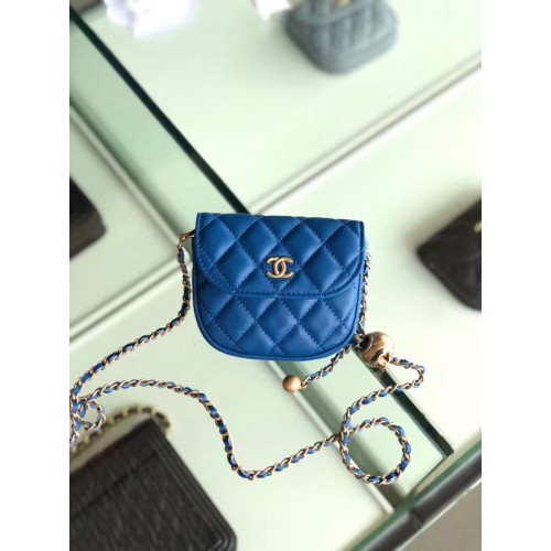 Chanel Schaffell Original Ledertasche AP1461 blau