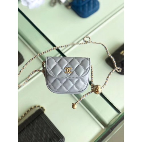 Chanel Schaffell Original Ledertasche AP1461 grau