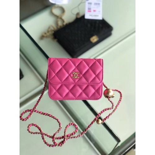 Chanel Original Kleine klassische Schaffell-Umhängetasche AP0146 Rose