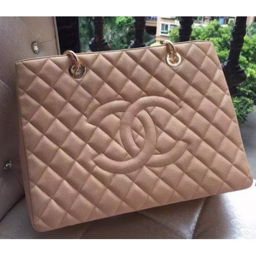 Chanel Shopper Bag Original Kalbsleder A95021 Apricot