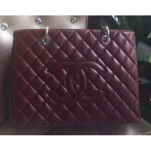 Chanel Shopper Bag Original Kalbsleder A95021 Burgund