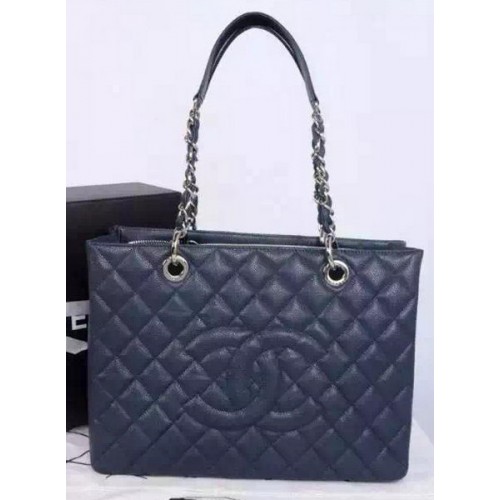 Chanel Shopper Tasche Original Kalbsleder A95021 Royal