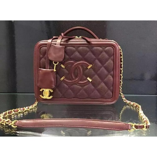 Chanel Umhängetasche Original Kalbsleder CHA6678 Burgund