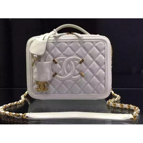 Chanel Umhängetasche Original Kalbsleder CHA6678 Weiß