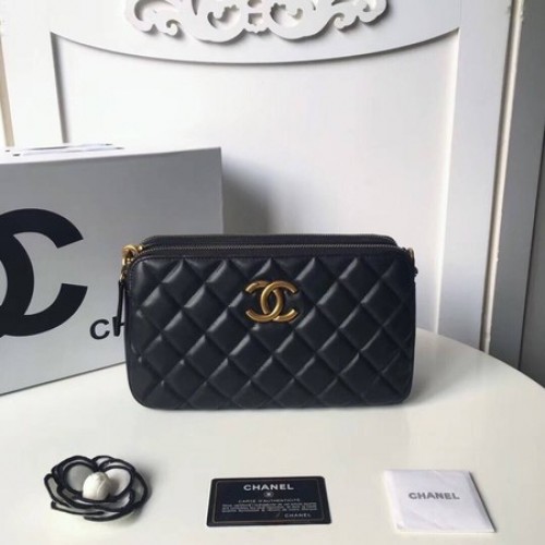 Chanel Umhängetasche Original Schafsleder A66269 Schwarz