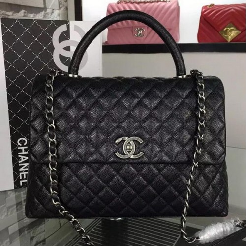 Chanel Umhängetasche Original Kaviar Leder A7782 Schwarz
