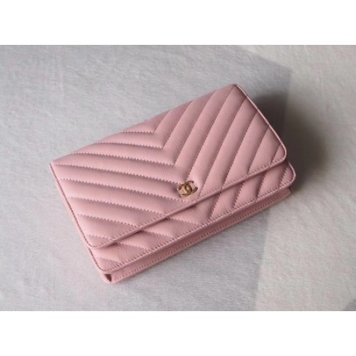 Chanel V Mini Flap Bag Chevron Schafsleder A33814V Pink