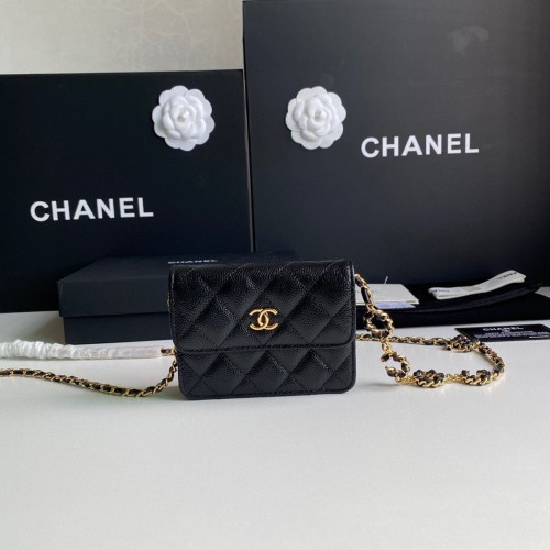 Chanel WOC Gürteltasche Original Kaviarleder 2306 Schwarz